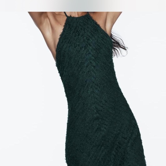 Elegant Dark Green Halter Dress - Picture 3 of 8